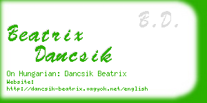 beatrix dancsik business card